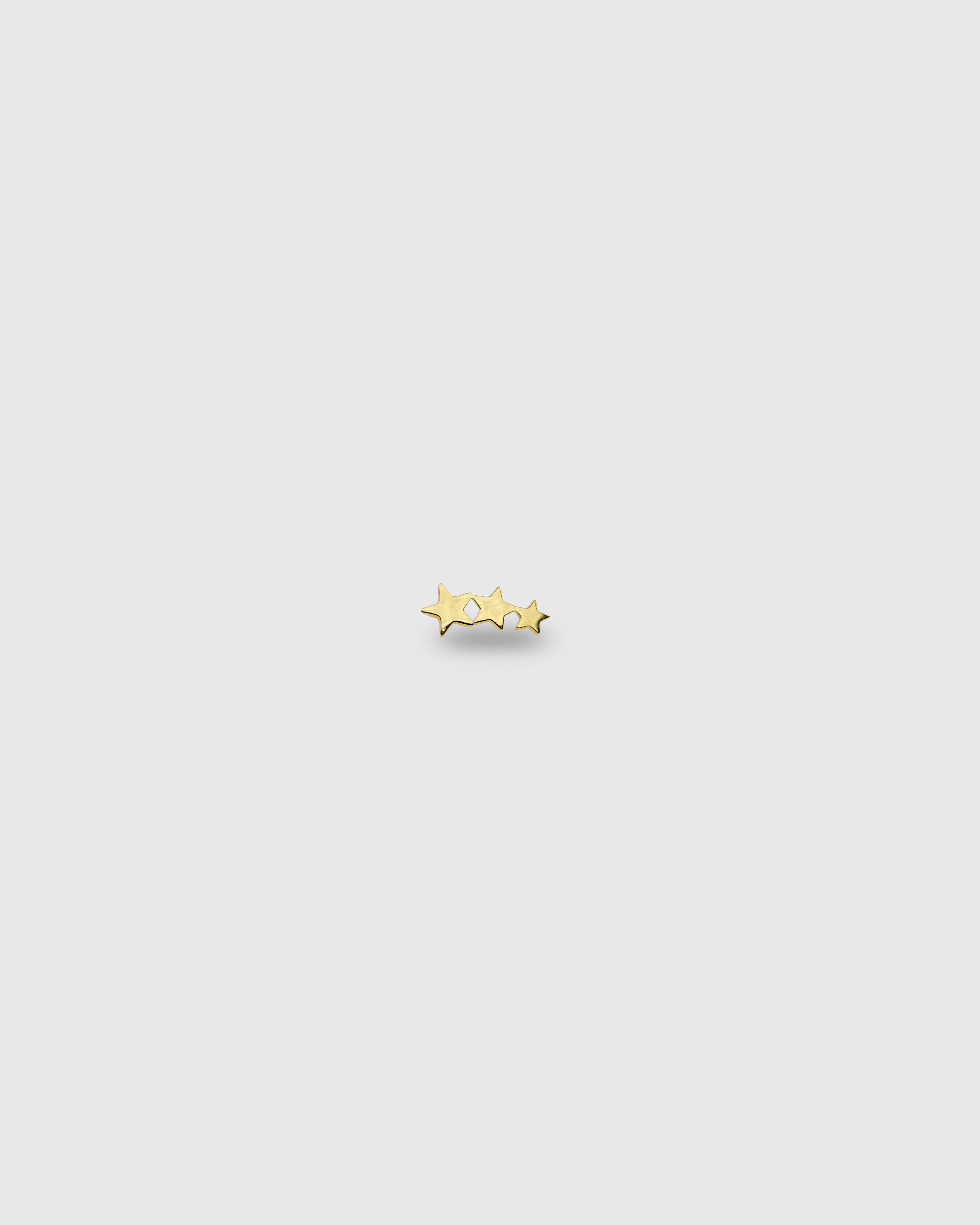 Piercing 3 Estrellas de oro sólido 14k