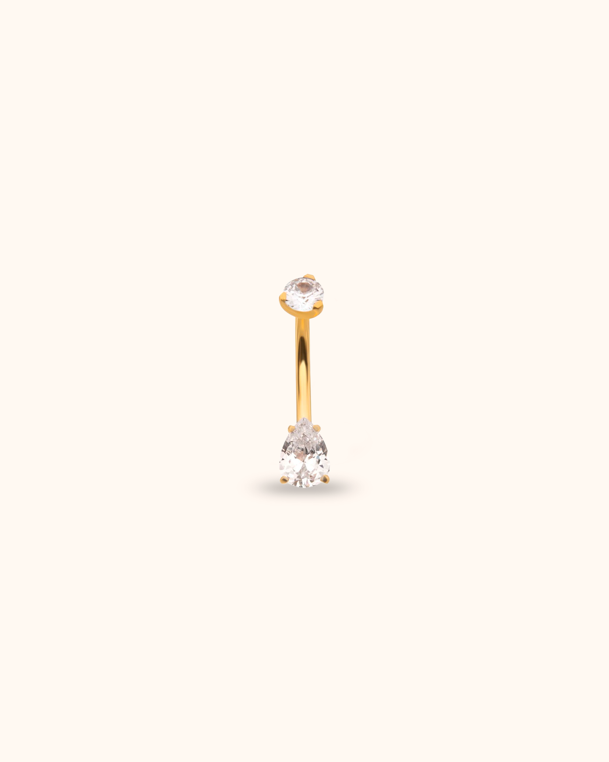 Teardrop CZ Navel oro 24k PVD