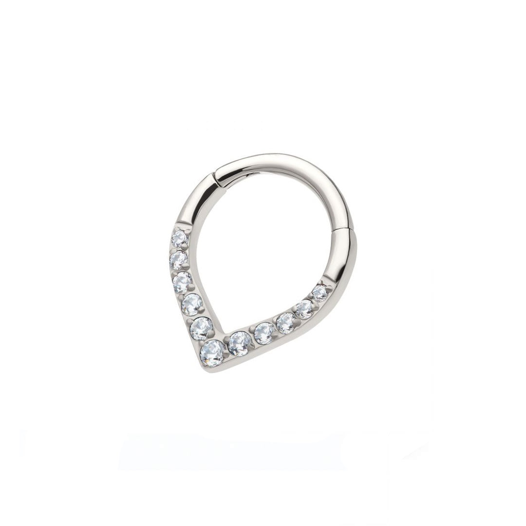 Titanium pointed ring with cz