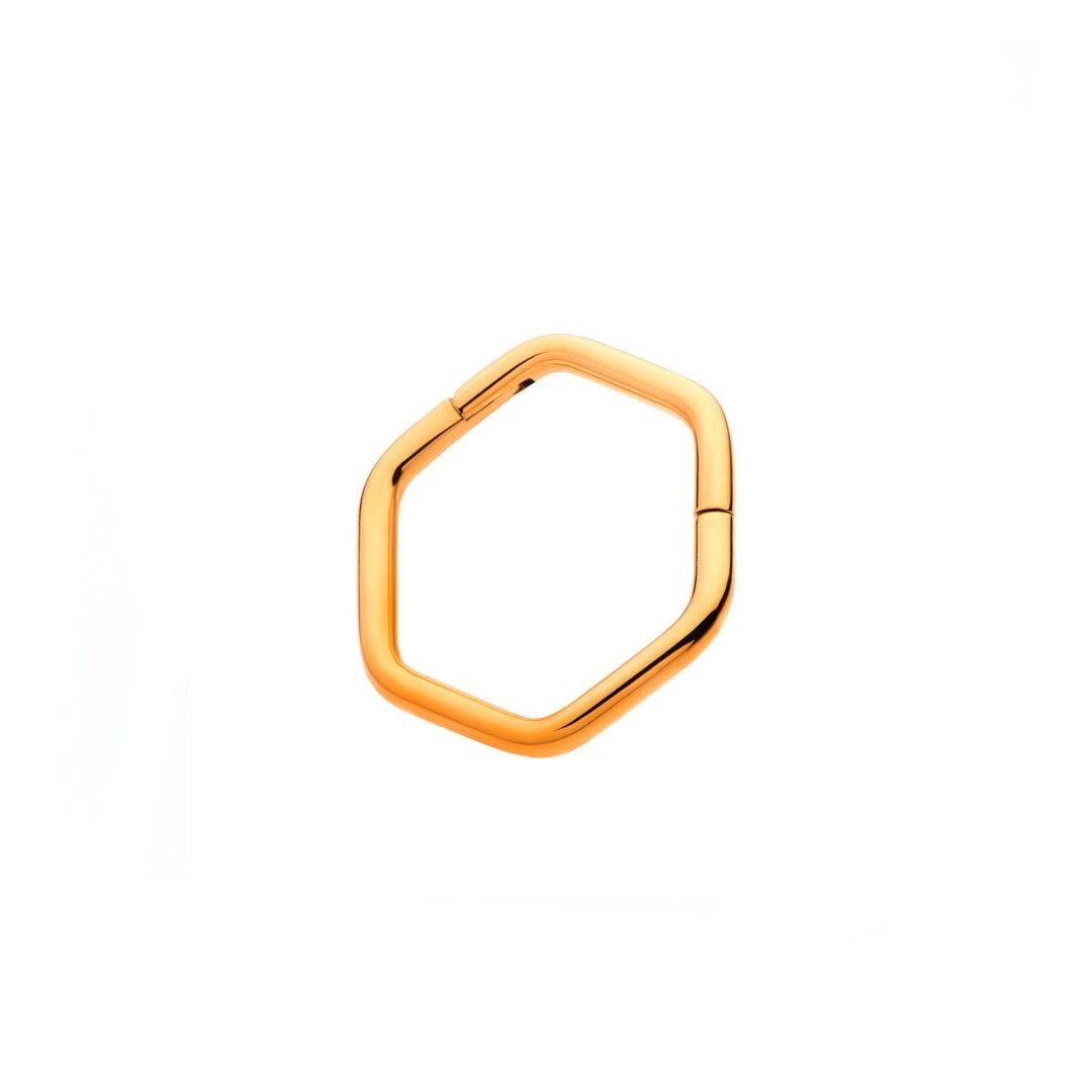 24k gold PVD Hexagonal ring