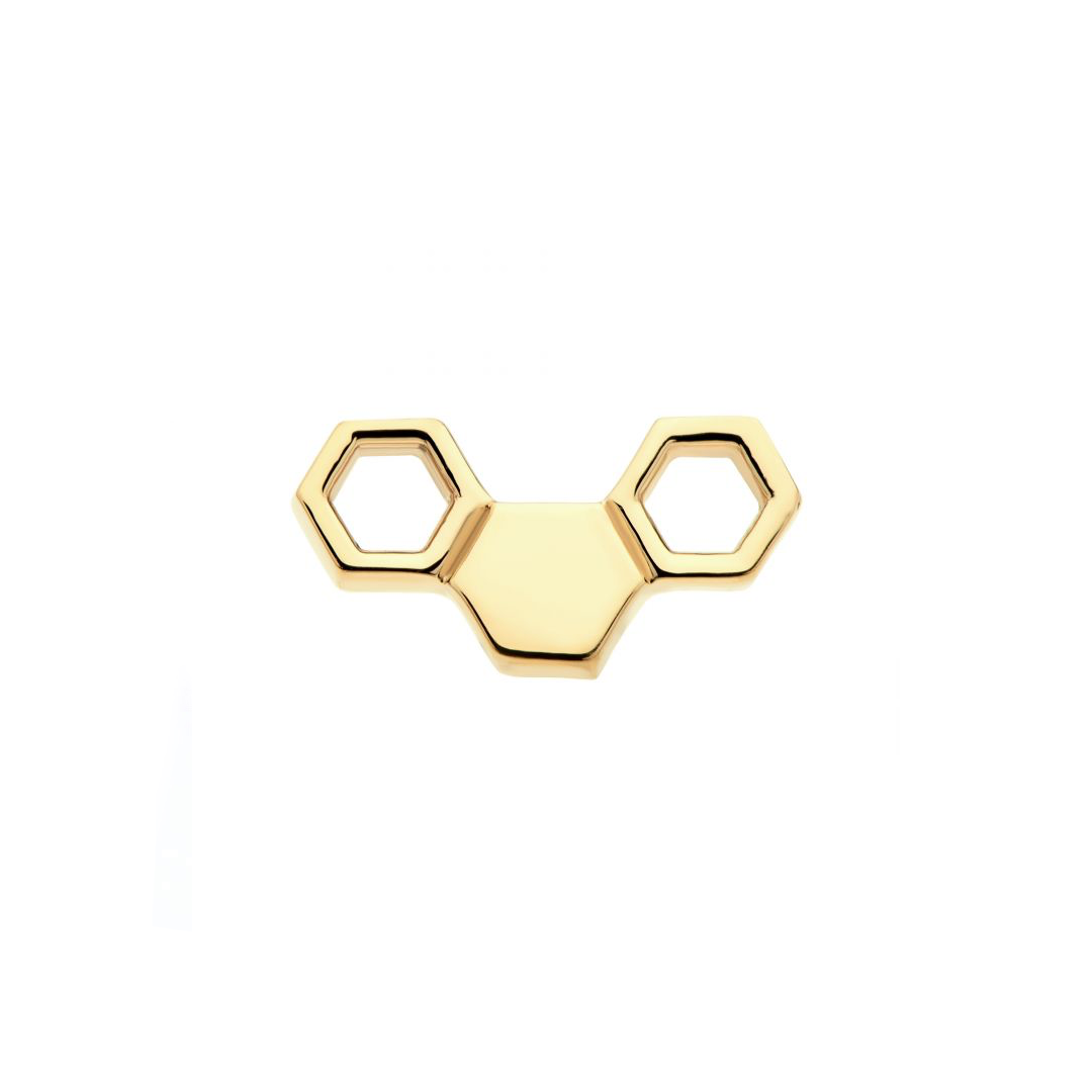 14k Solid gold cut out honeycomb