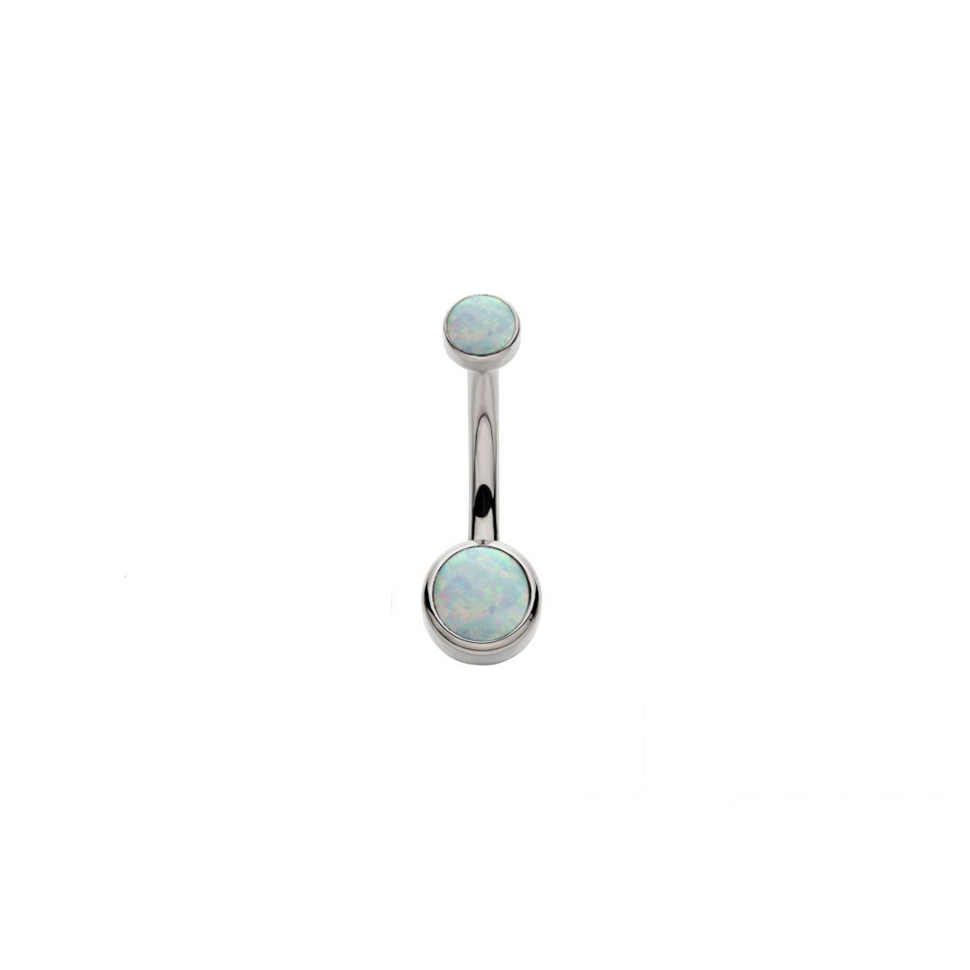 Titanium navel with opal