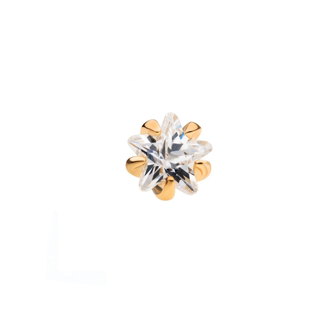 14k Solid gold piece with star shaped cz