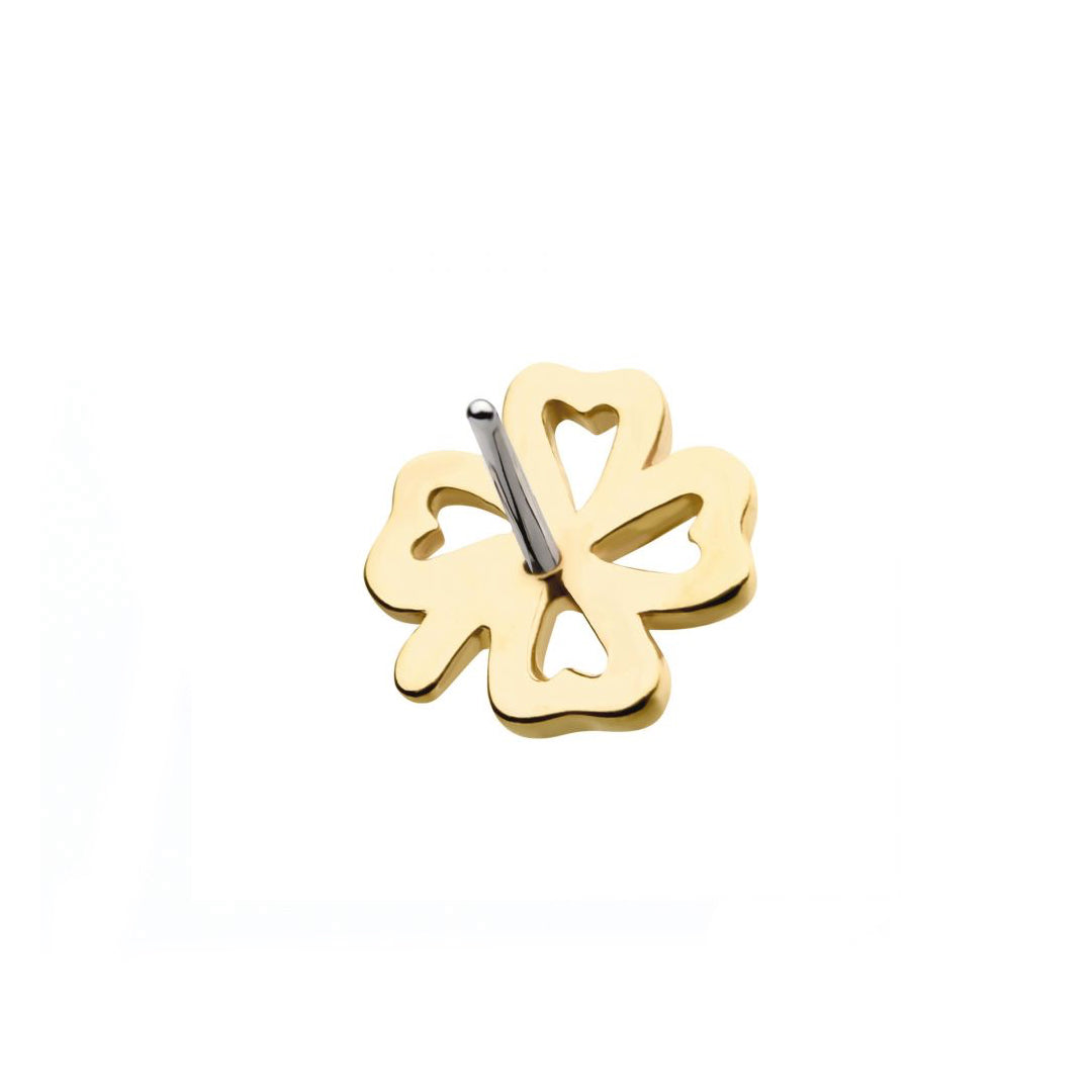 14k Solid gold cut out clover