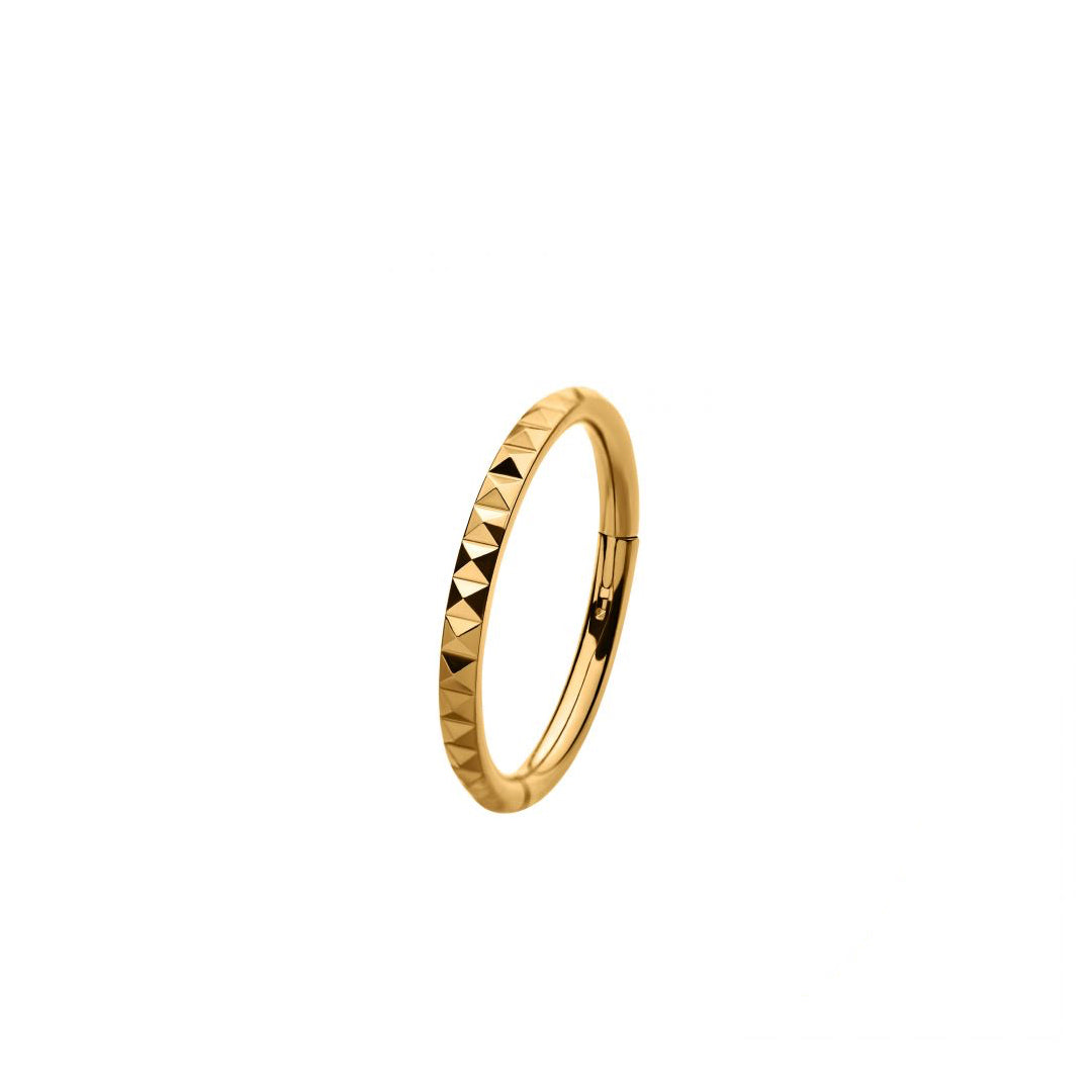 24k gold PVD textured ring