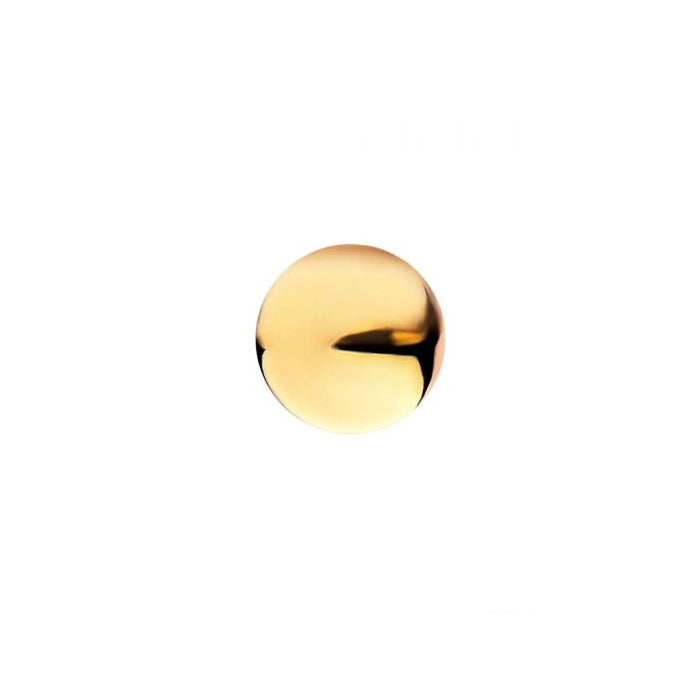 Pendiente esfera lisa de oro sólido 14k